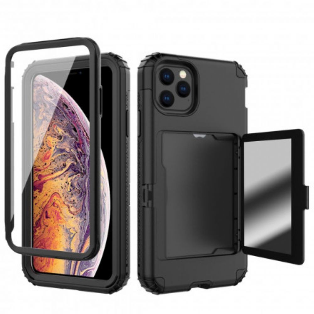 Hülle Für iPhone 11 Pro Hybrid Kartenhalter Und Spiegel