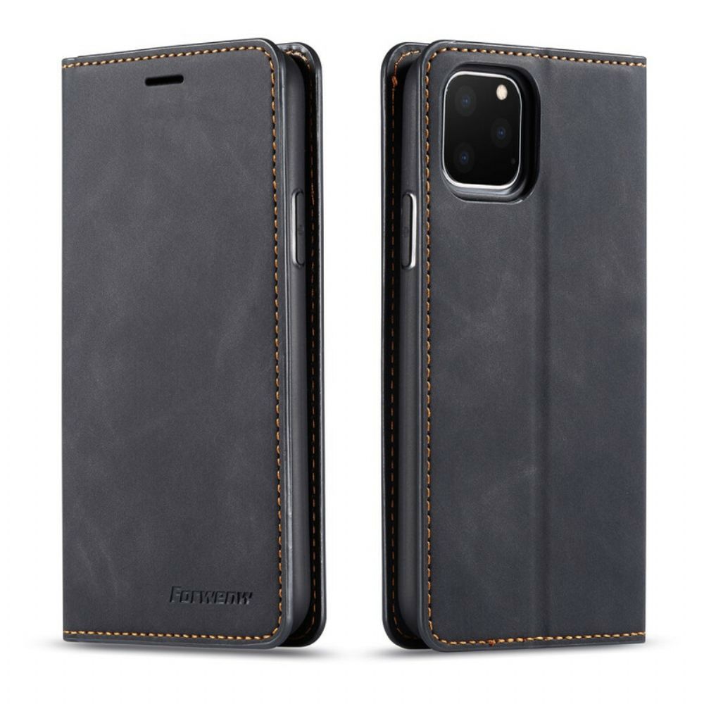 Schutzhülle Für iPhone 11 Pro Flip Case Ledereffekt Vorw