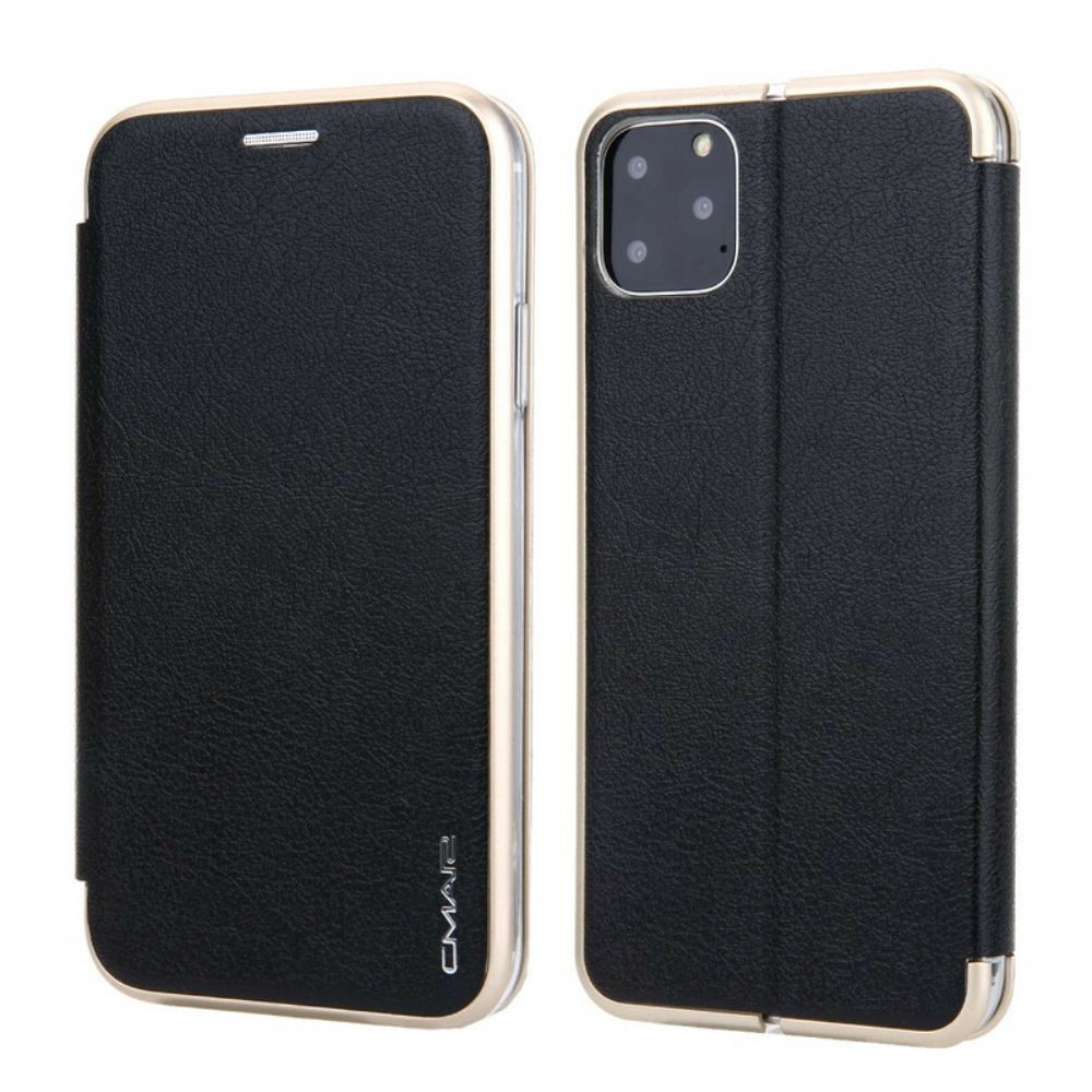 Schutzhülle Für iPhone 11 Pro Flip Case Lederimitat Cmai2 Metallkanten