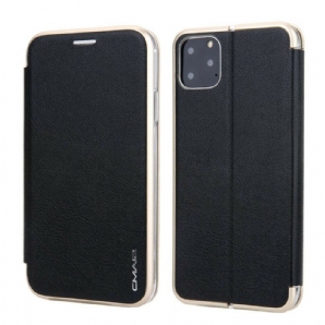 Schutzhülle Für iPhone 11 Pro Flip Case Lederimitat Cmai2 Metallkanten