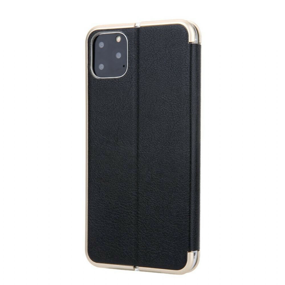 Schutzhülle Für iPhone 11 Pro Flip Case Lederimitat Cmai2 Metallkanten