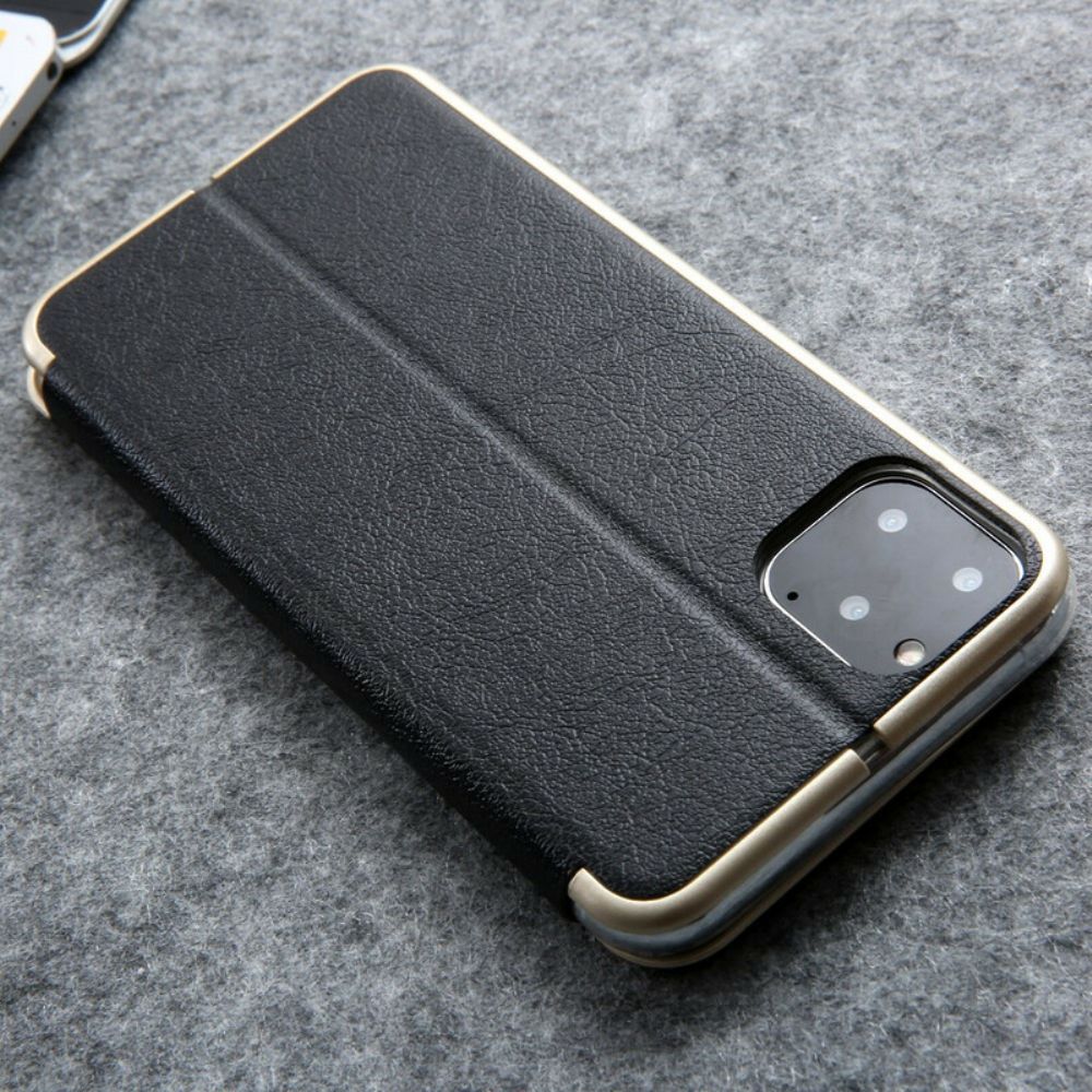 Schutzhülle Für iPhone 11 Pro Flip Case Lederimitat Cmai2 Metallkanten