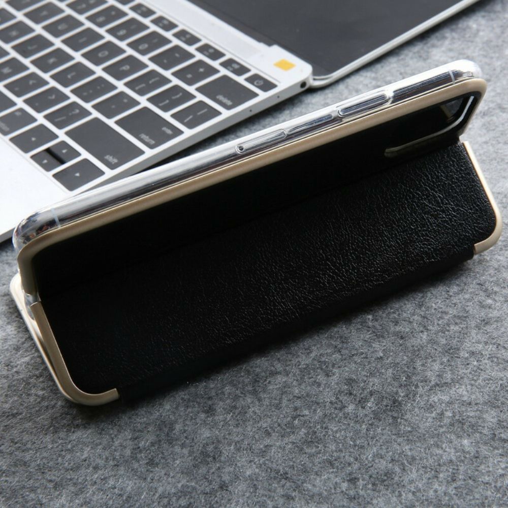 Schutzhülle Für iPhone 11 Pro Flip Case Lederimitat Cmai2 Metallkanten