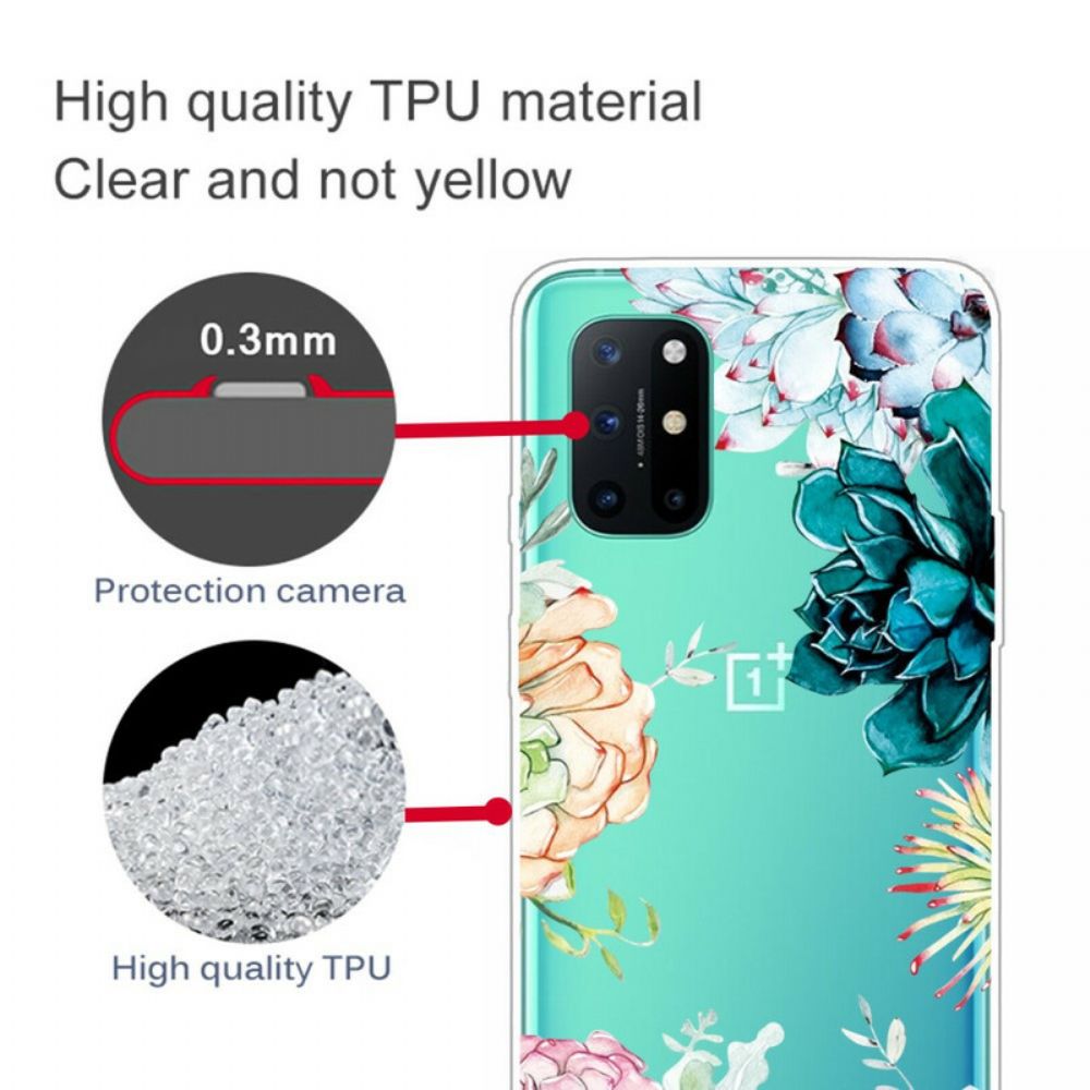 Handyhülle Für OnePlus 8T Nahtlose Aquarellblumen