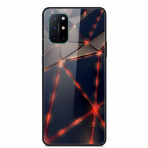 Hülle Für OnePlus 8T Gehärtetes Kunstseidenglas Rot