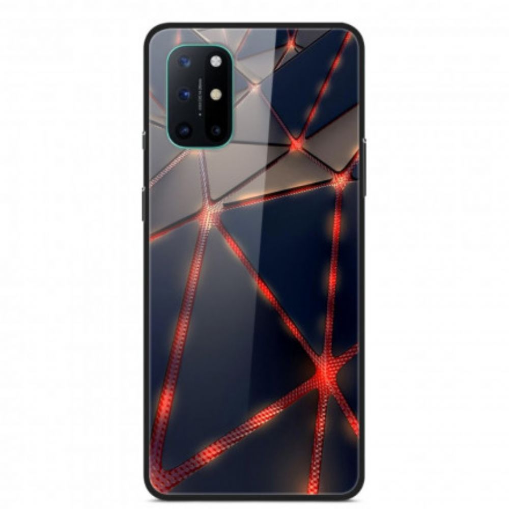 Hülle Für OnePlus 8T Gehärtetes Kunstseidenglas Rot