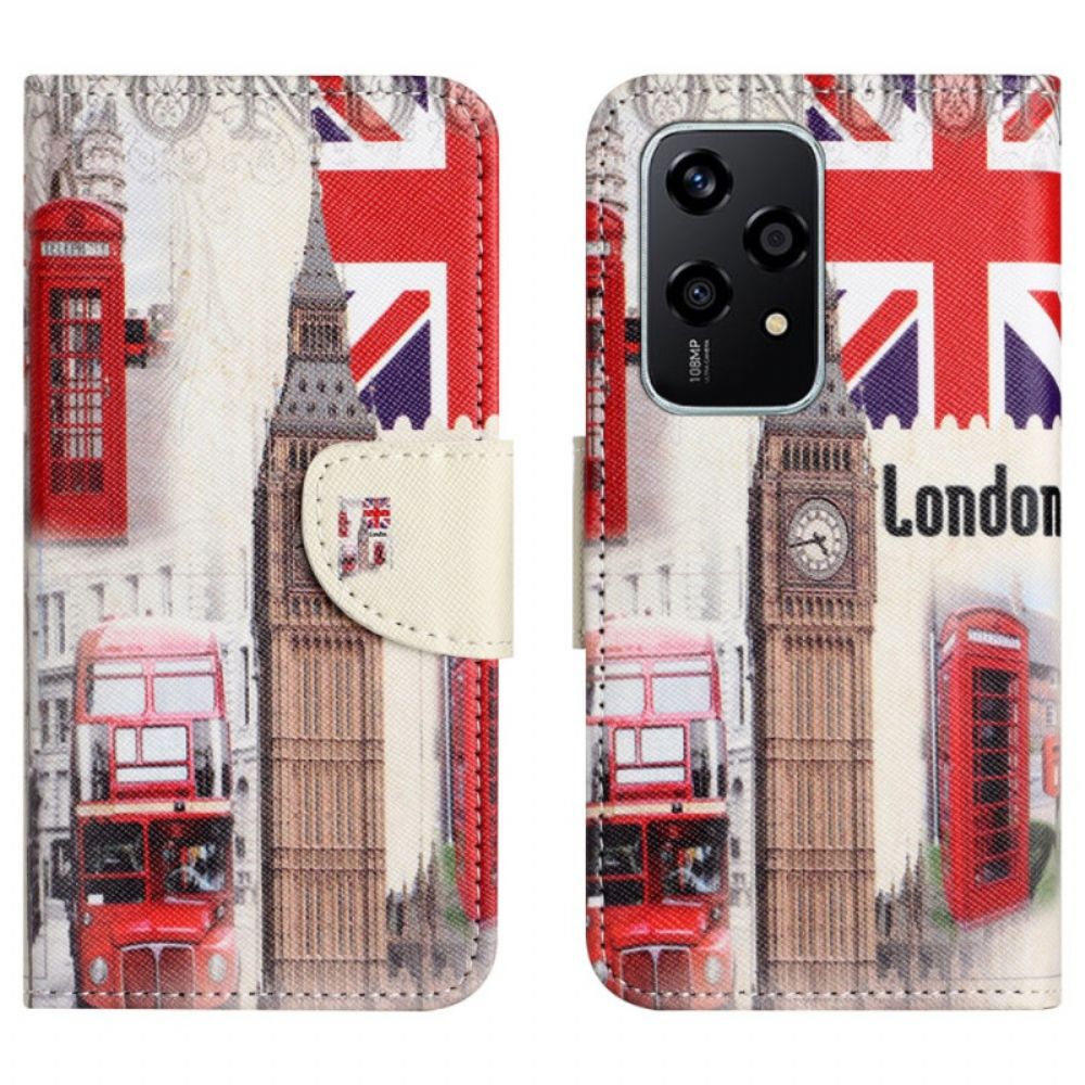 Lederhüllen Honor 200 Lite Handyhülle Londoner Leben