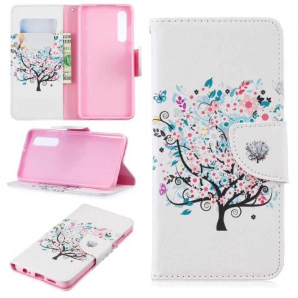 Flip Case Für Huawei P30 Blumiger Baum