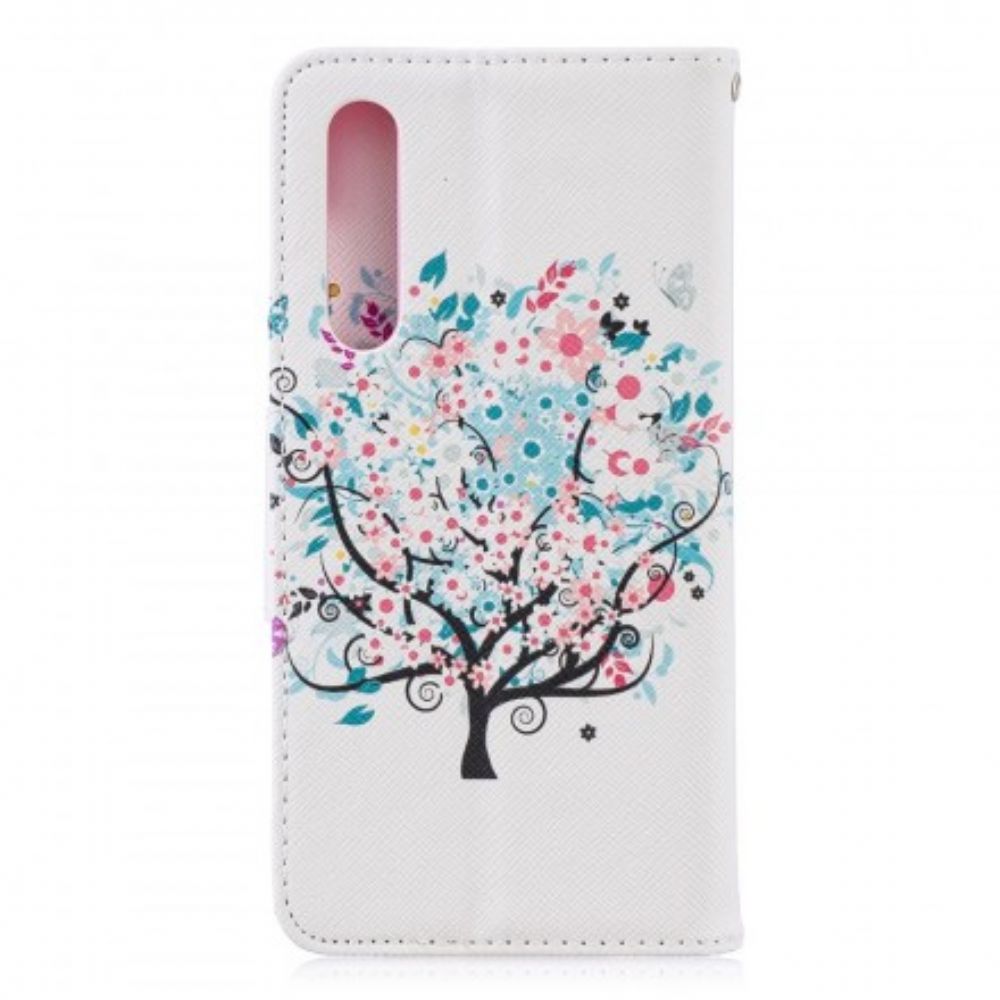 Flip Case Für Huawei P30 Blumiger Baum