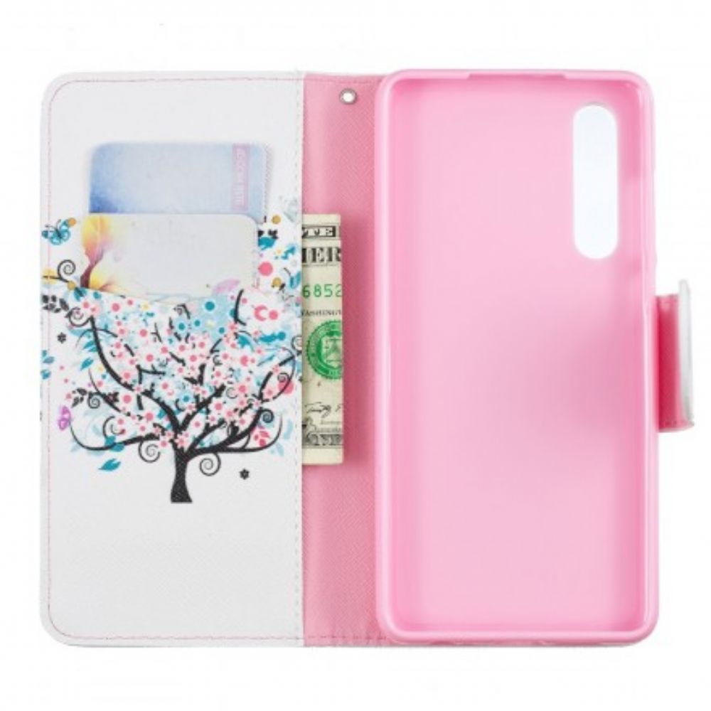 Flip Case Für Huawei P30 Blumiger Baum