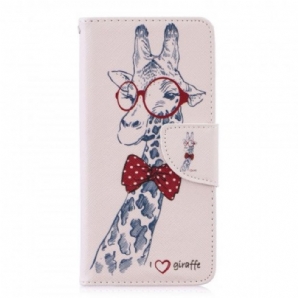 Flip Case Für Huawei P30 Nerdige Giraffe