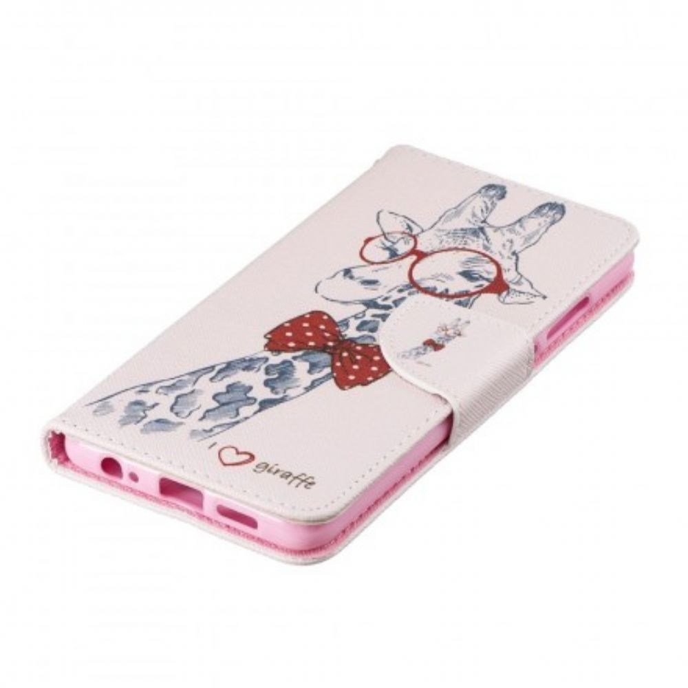 Flip Case Für Huawei P30 Nerdige Giraffe