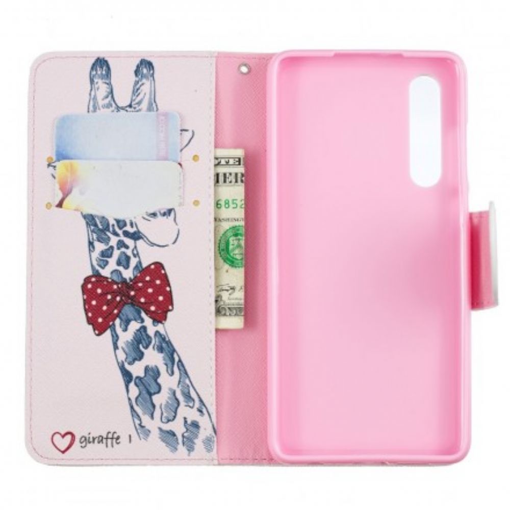 Flip Case Für Huawei P30 Nerdige Giraffe