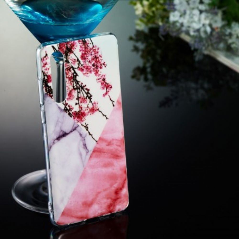 Hülle Für Huawei P30 Marmor Pflaumenblüte