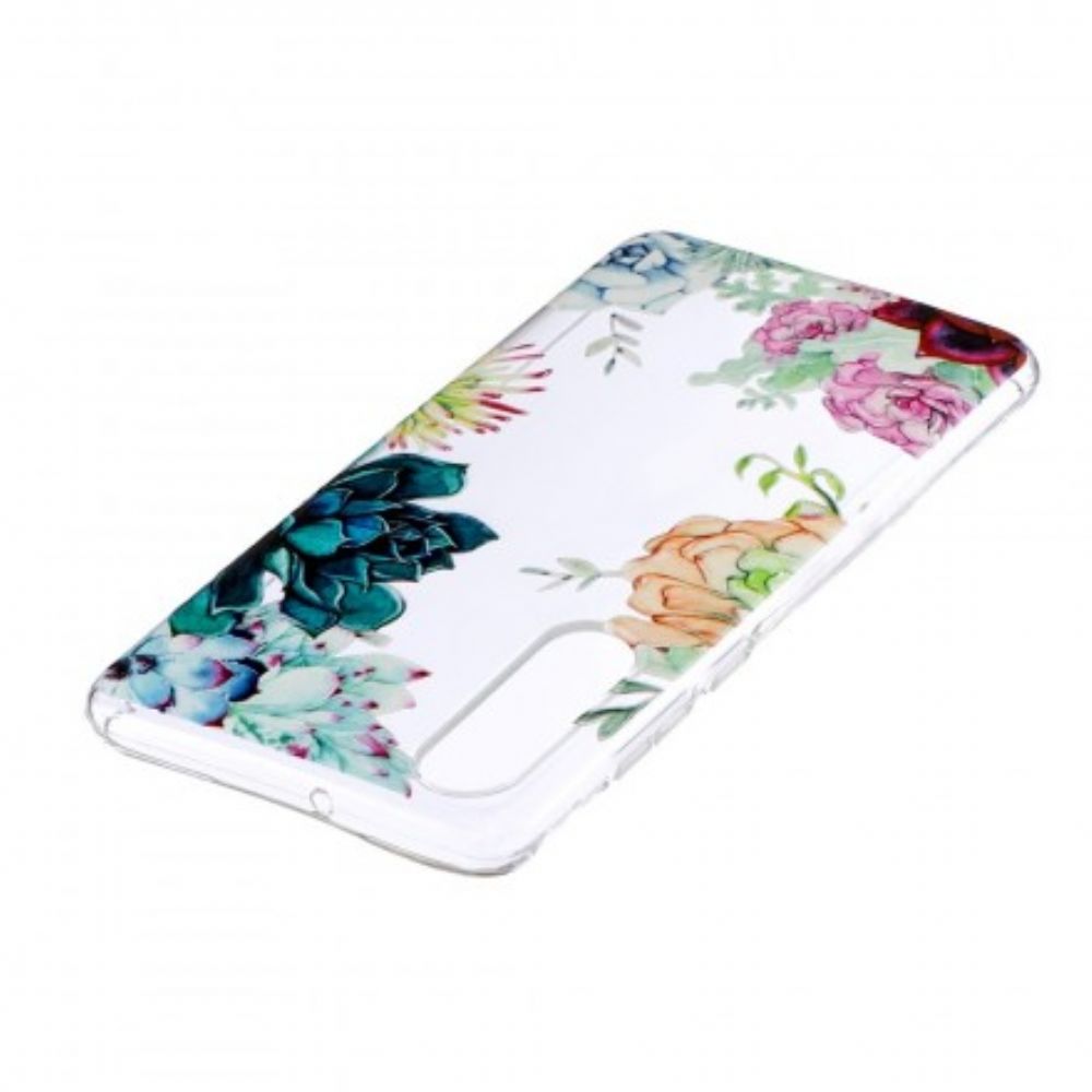 Hülle Für Huawei P30 Nahtlose Aquarellblumen