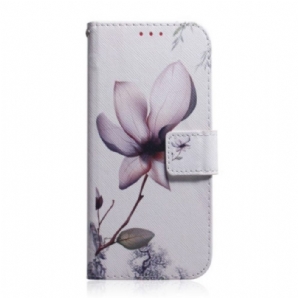 Flip Case Für Google Pixel 7 Pro Pinke Blume