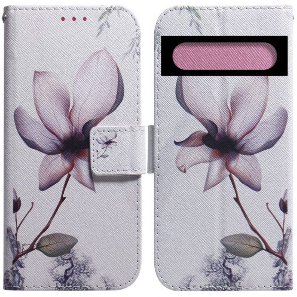 Flip Case Für Google Pixel 7 Pro Pinke Blume