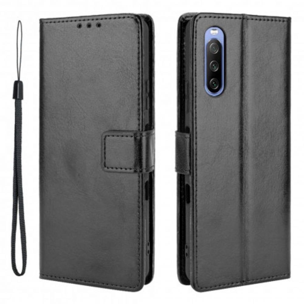 Flip Case Für Sony Xperia 10 III Auffälliges Kunstleder