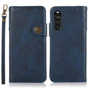 Flip Case Für Sony Xperia 10 III Khazneh-magnetknopf