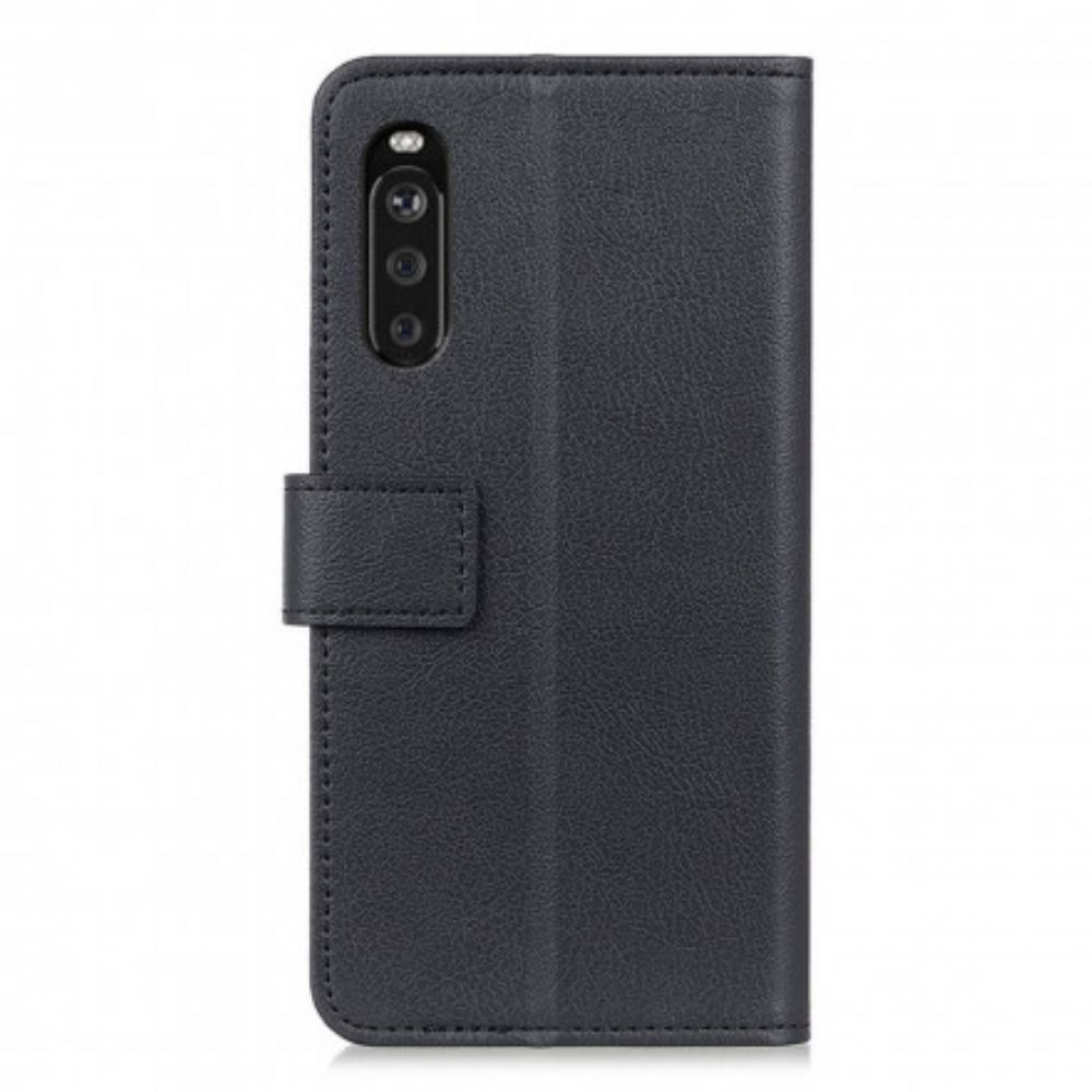 Flip Case Für Sony Xperia 10 III Klassisches Kunstleder