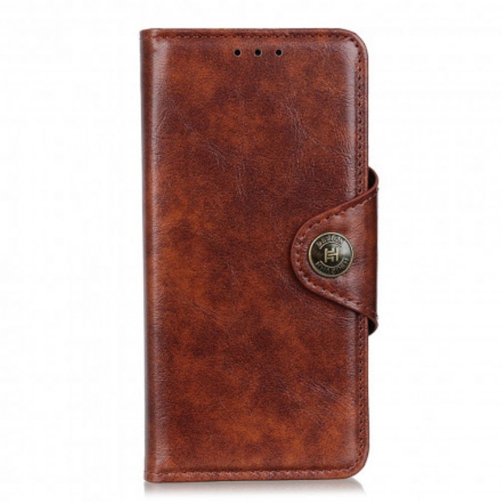 Flip Case Für Sony Xperia 10 III Kunstleder Lackknopf