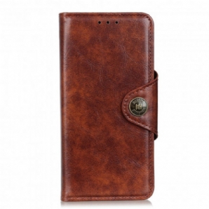 Flip Case Für Sony Xperia 10 III Kunstleder Lackknopf