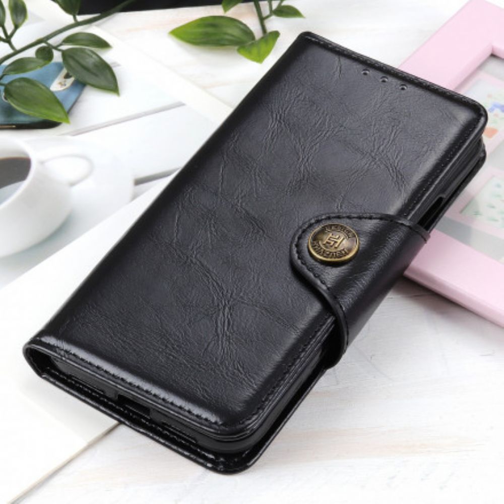 Flip Case Für Sony Xperia 10 III Kunstleder Lackknopf