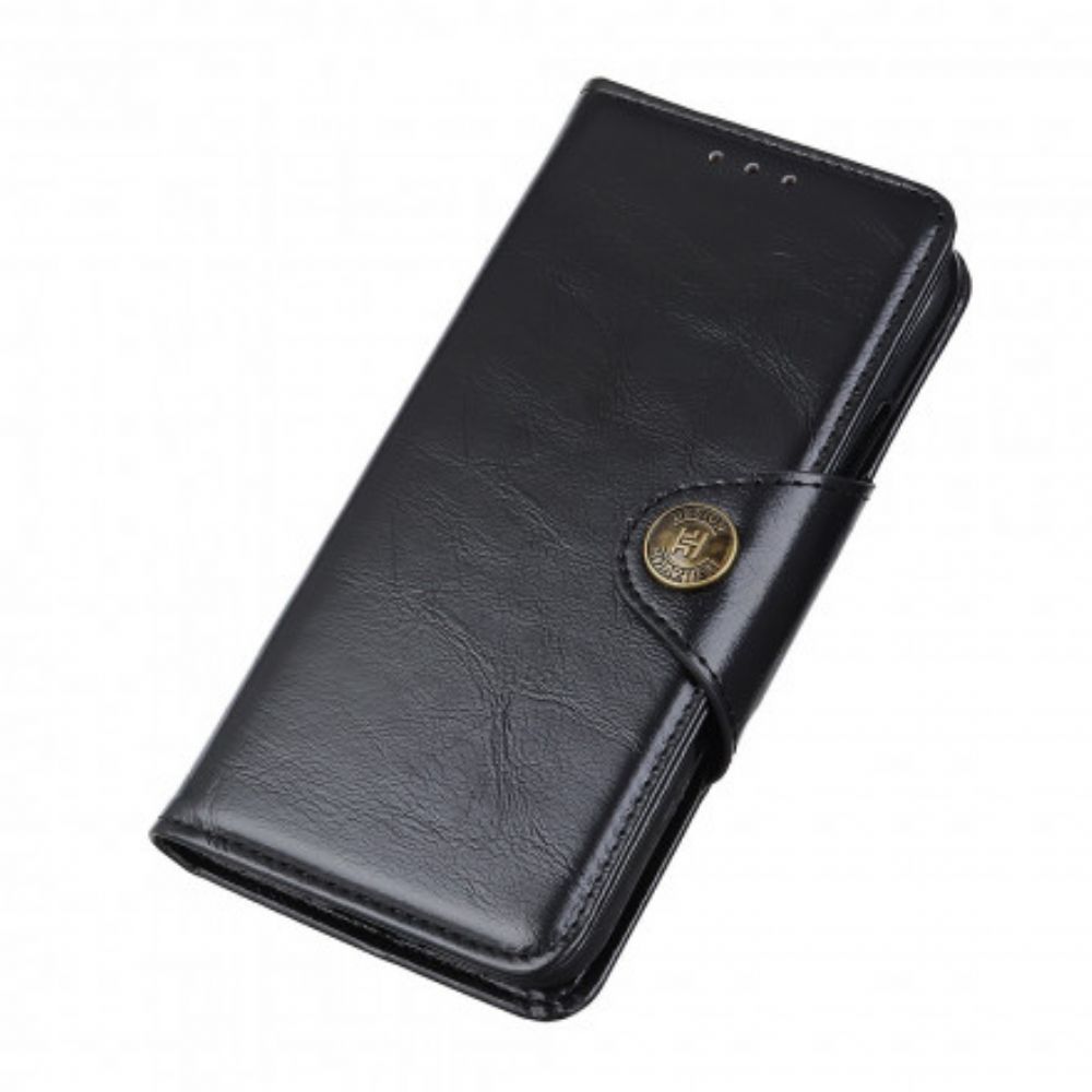 Flip Case Für Sony Xperia 10 III Kunstleder Lackknopf