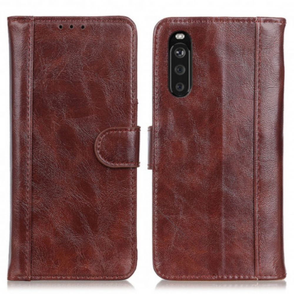 Flip Case Für Sony Xperia 10 III Lackleder Gespalten