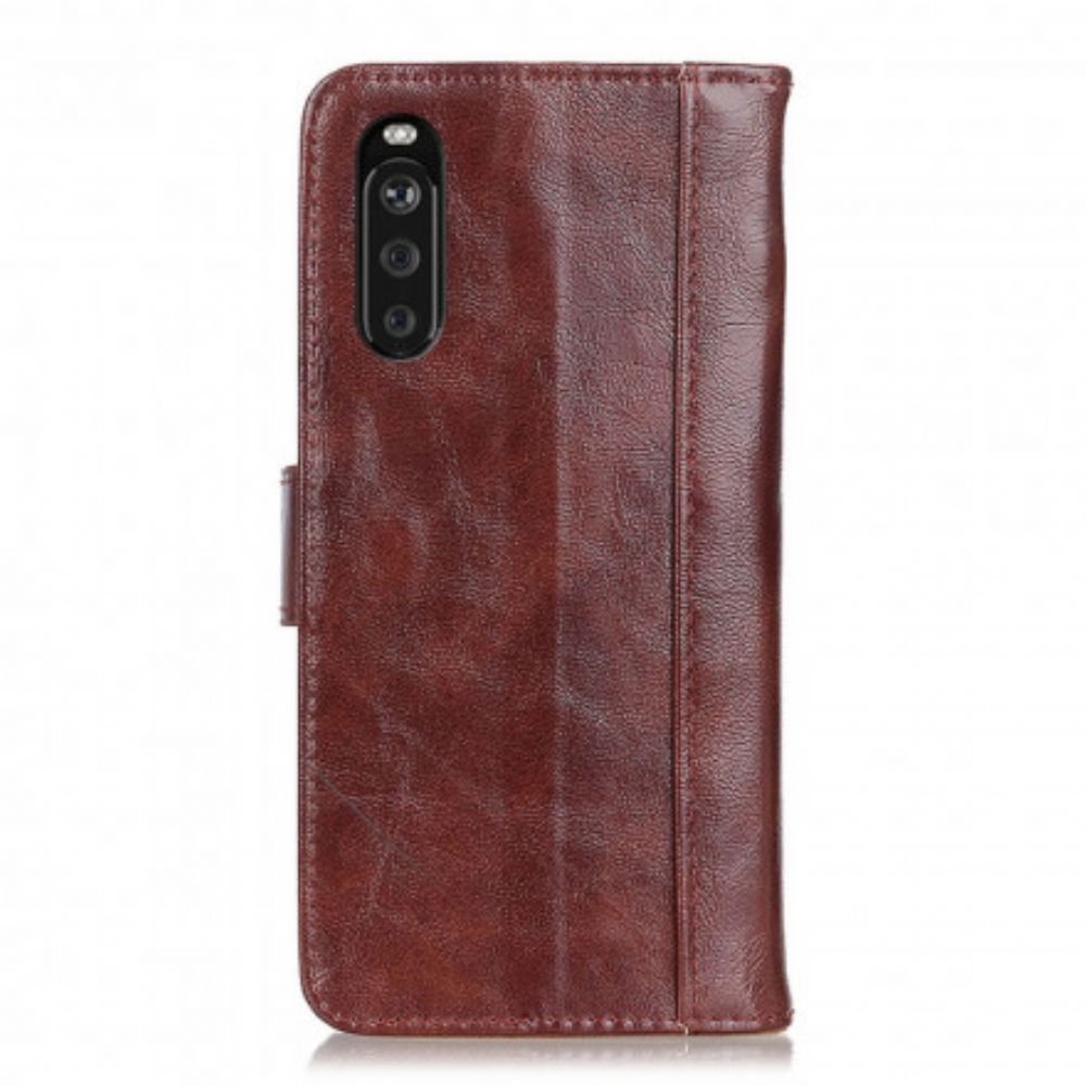 Flip Case Für Sony Xperia 10 III Lackleder Gespalten