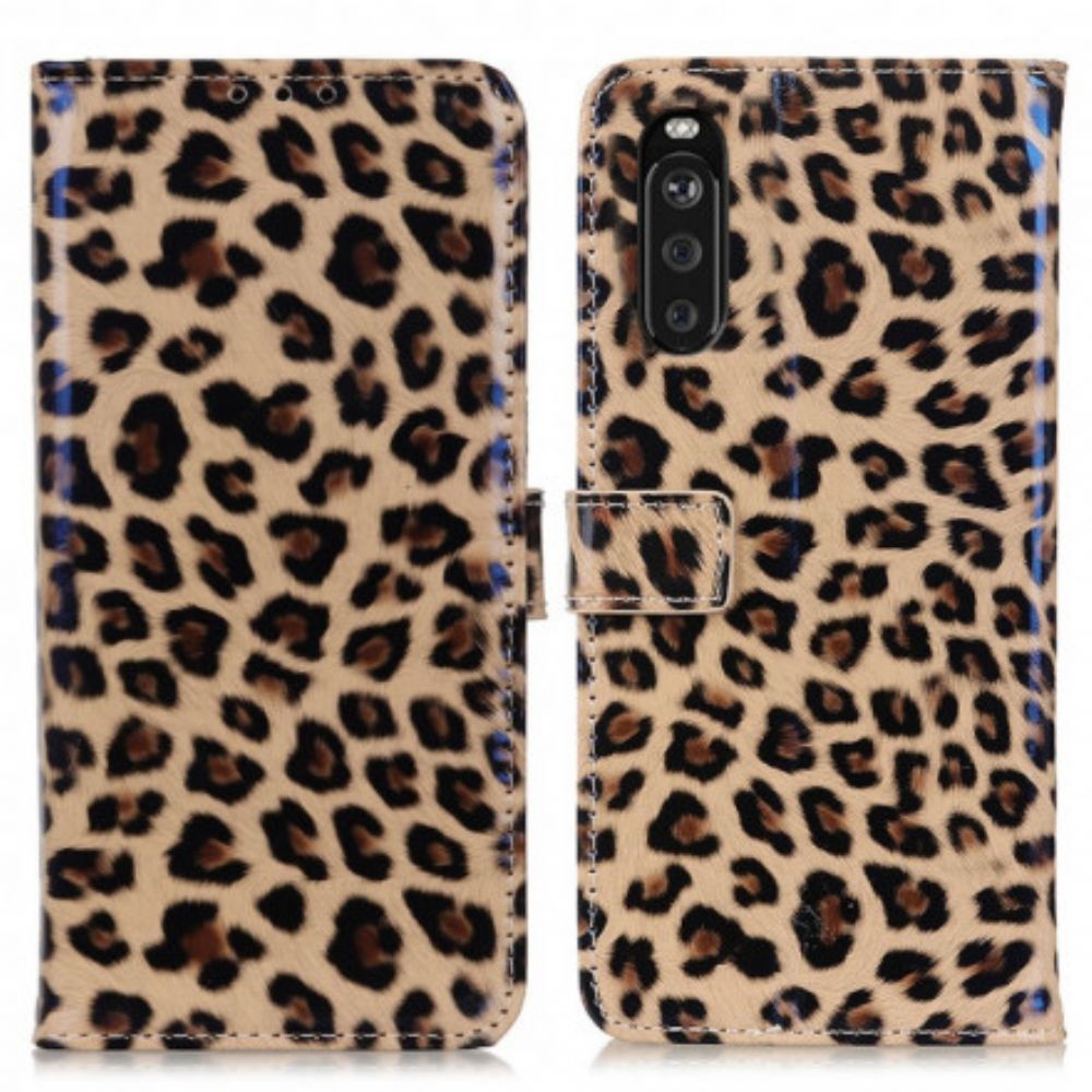 Flip Case Für Sony Xperia 10 III Leopard