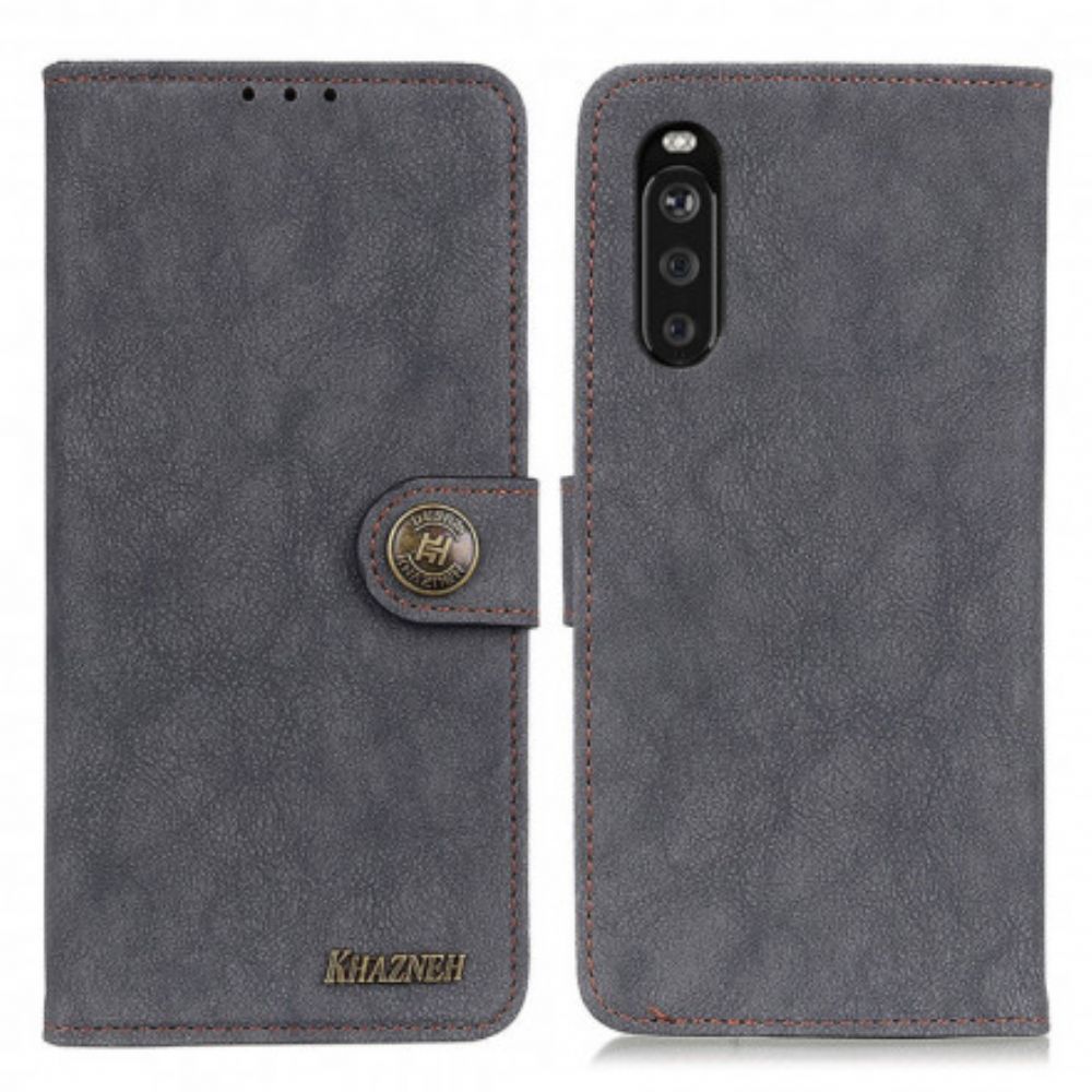 Flip Case Für Sony Xperia 10 III Retro Split Kunstleder Khazneh