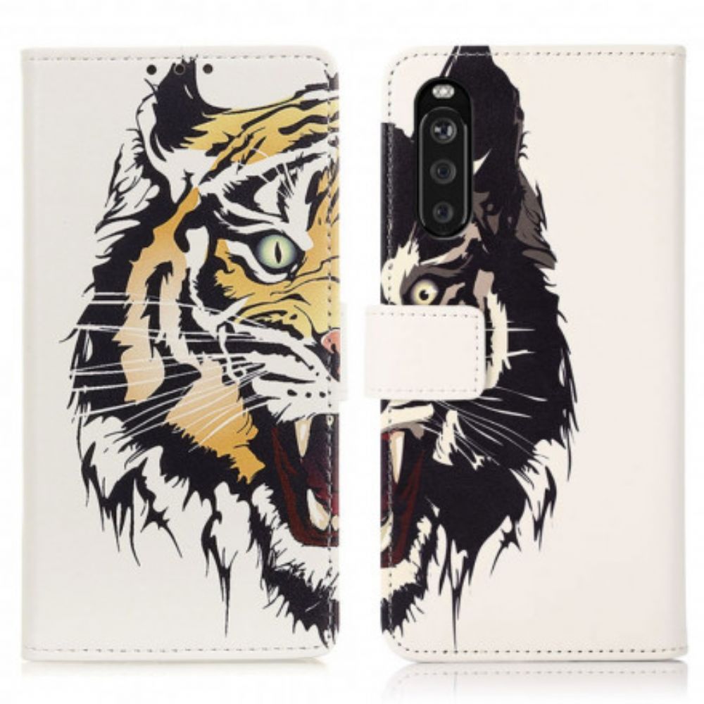 Flip Case Für Sony Xperia 10 III Wilder Tiger