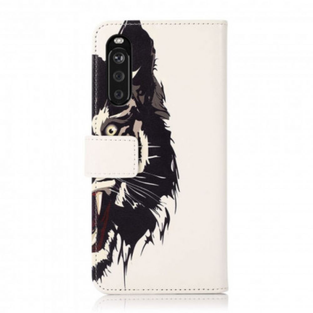 Flip Case Für Sony Xperia 10 III Wilder Tiger