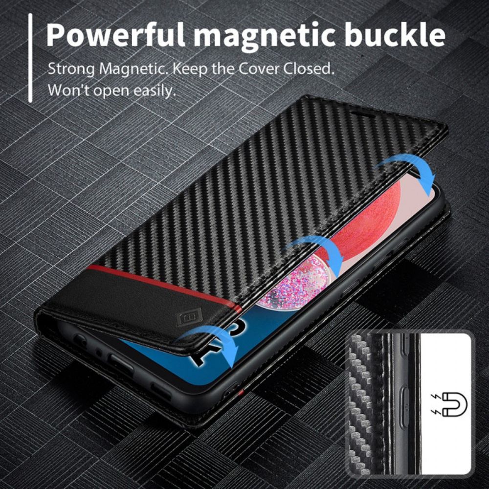 Flip Case Für Samsung Galaxy A13 Kohlefaser Lc.imeeke