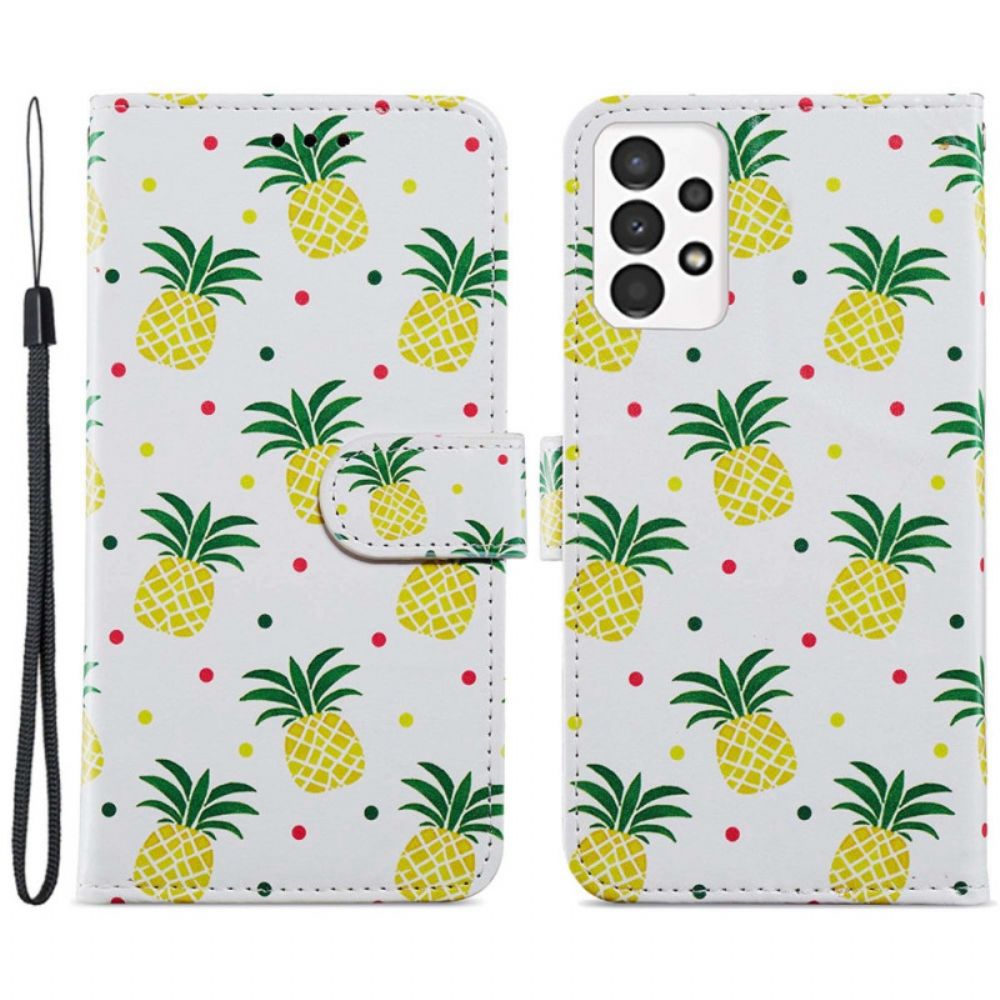 Flip Case Für Samsung Galaxy A13 Mehrere Ananas