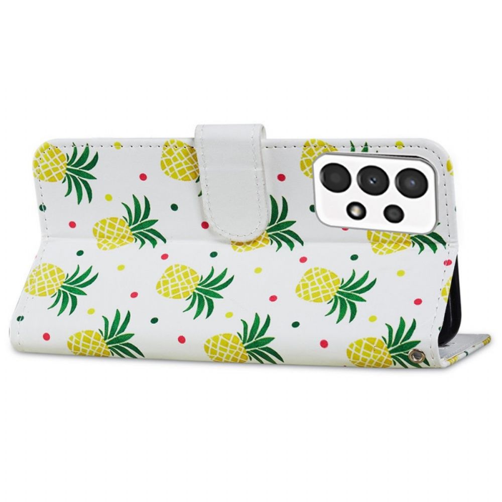 Flip Case Für Samsung Galaxy A13 Mehrere Ananas