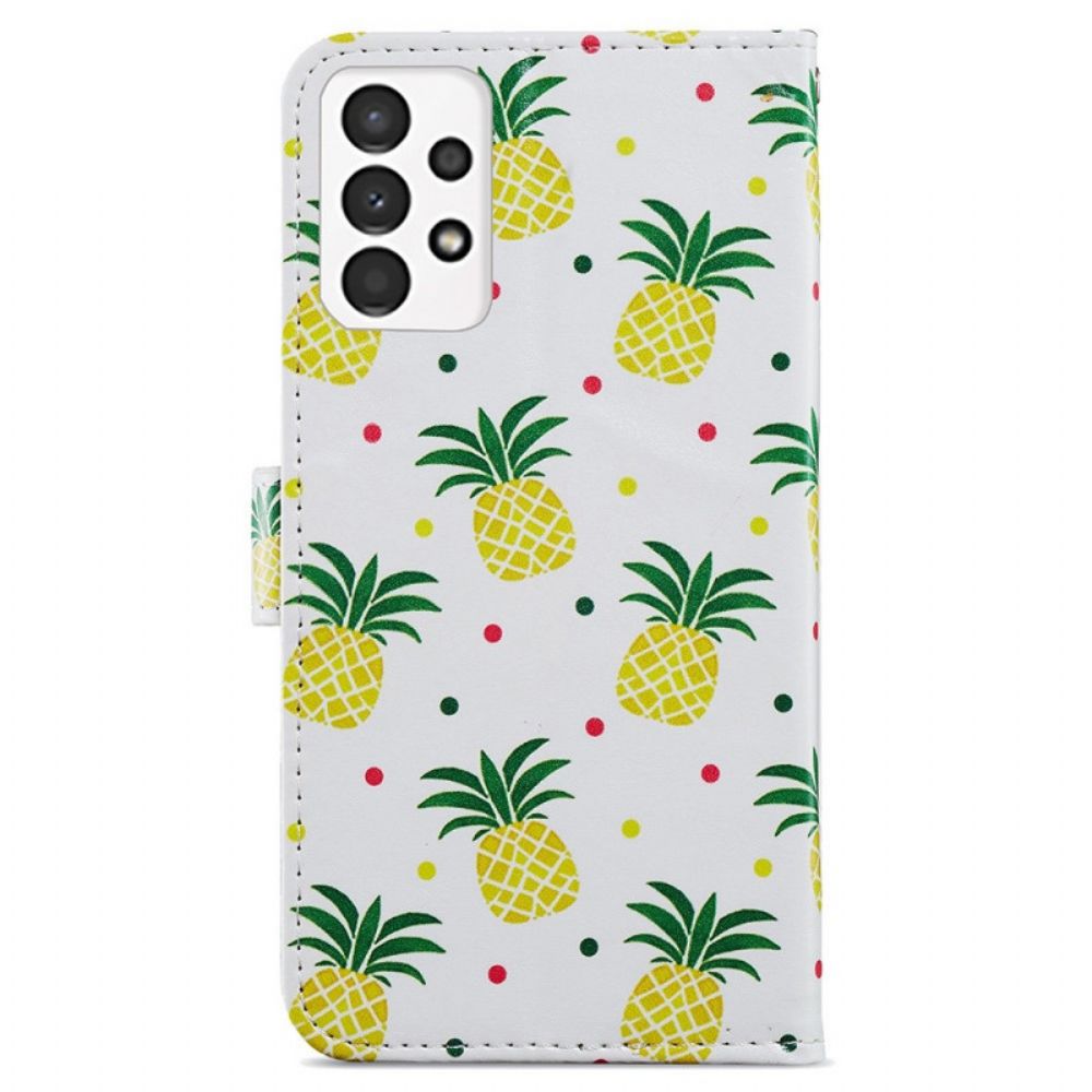 Flip Case Für Samsung Galaxy A13 Mehrere Ananas