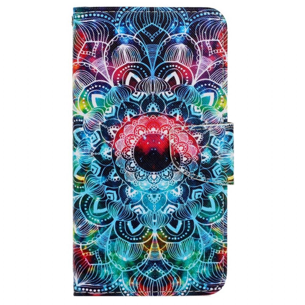 Flip Case Für Samsung Galaxy A13 Mit Kordel Auffälliges Riemchen-mandala