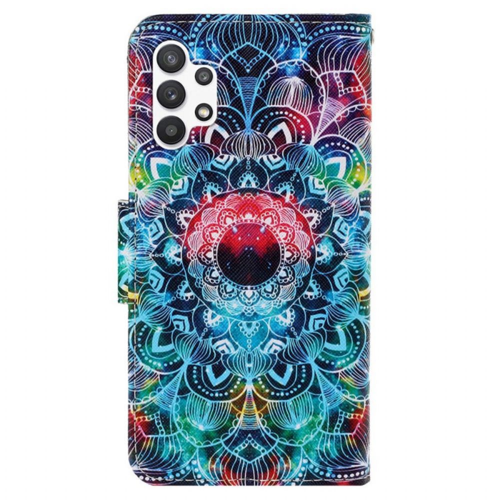 Flip Case Für Samsung Galaxy A13 Mit Kordel Auffälliges Riemchen-mandala