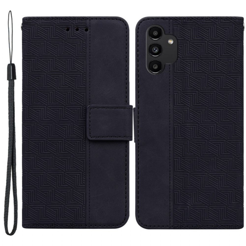 Flip Case Für Samsung Galaxy A13 Mit Kordel Tangamuster