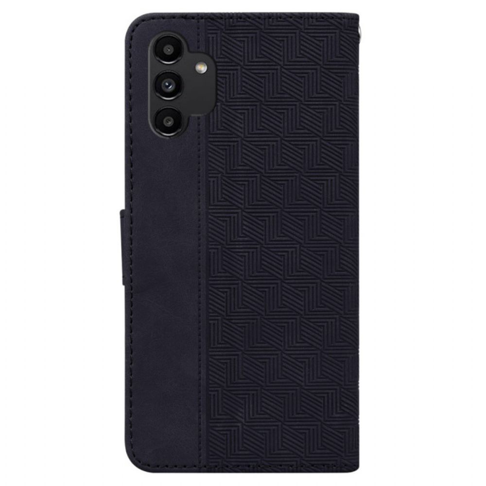 Flip Case Für Samsung Galaxy A13 Mit Kordel Tangamuster