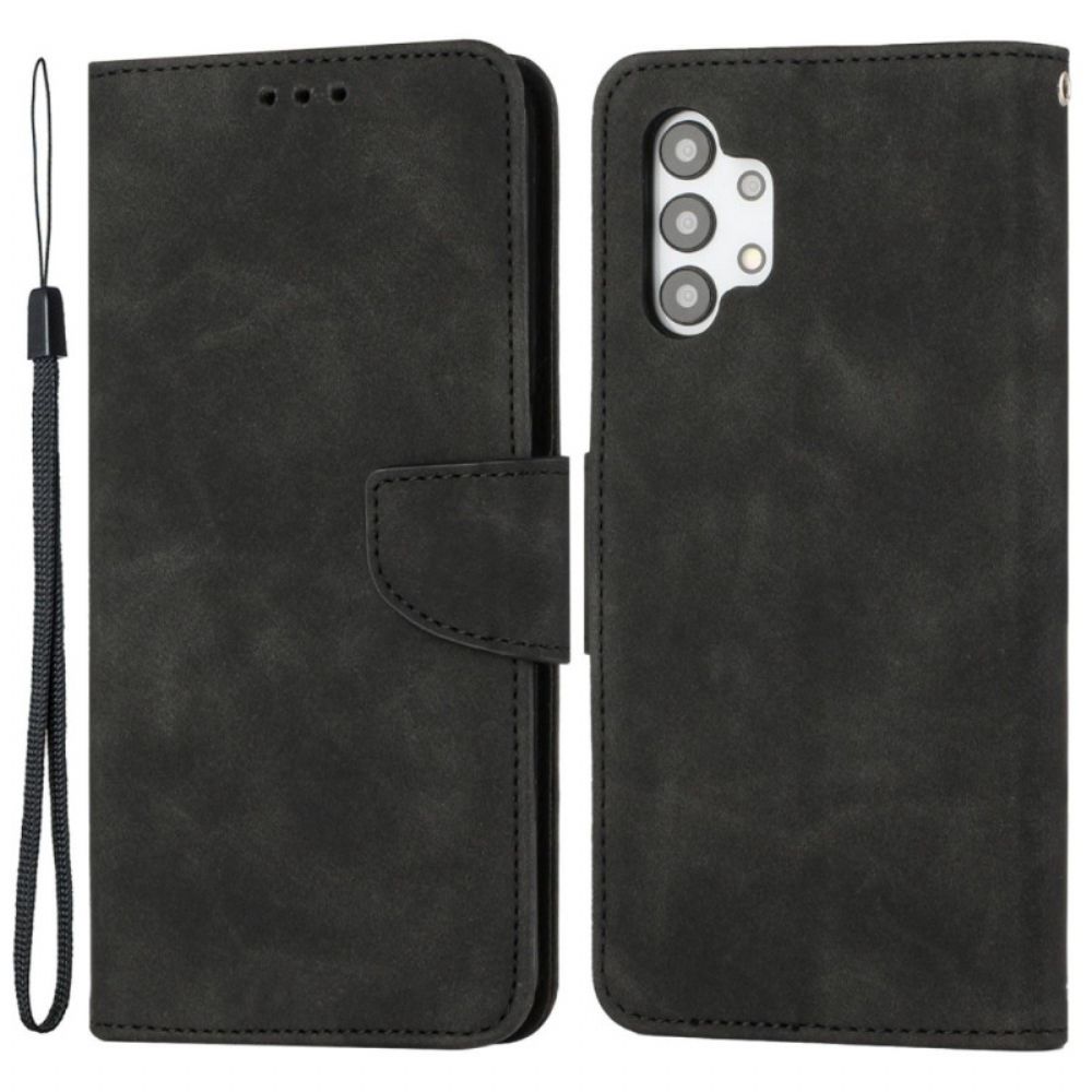 Flip Case Für Samsung Galaxy A13 Mit Kordel Vintage Riemchen-stil