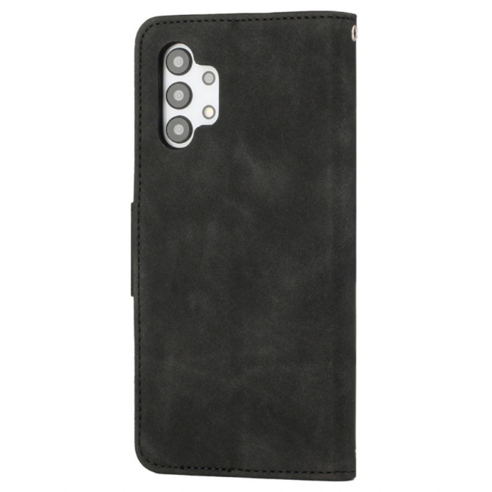 Flip Case Für Samsung Galaxy A13 Mit Kordel Vintage Riemchen-stil