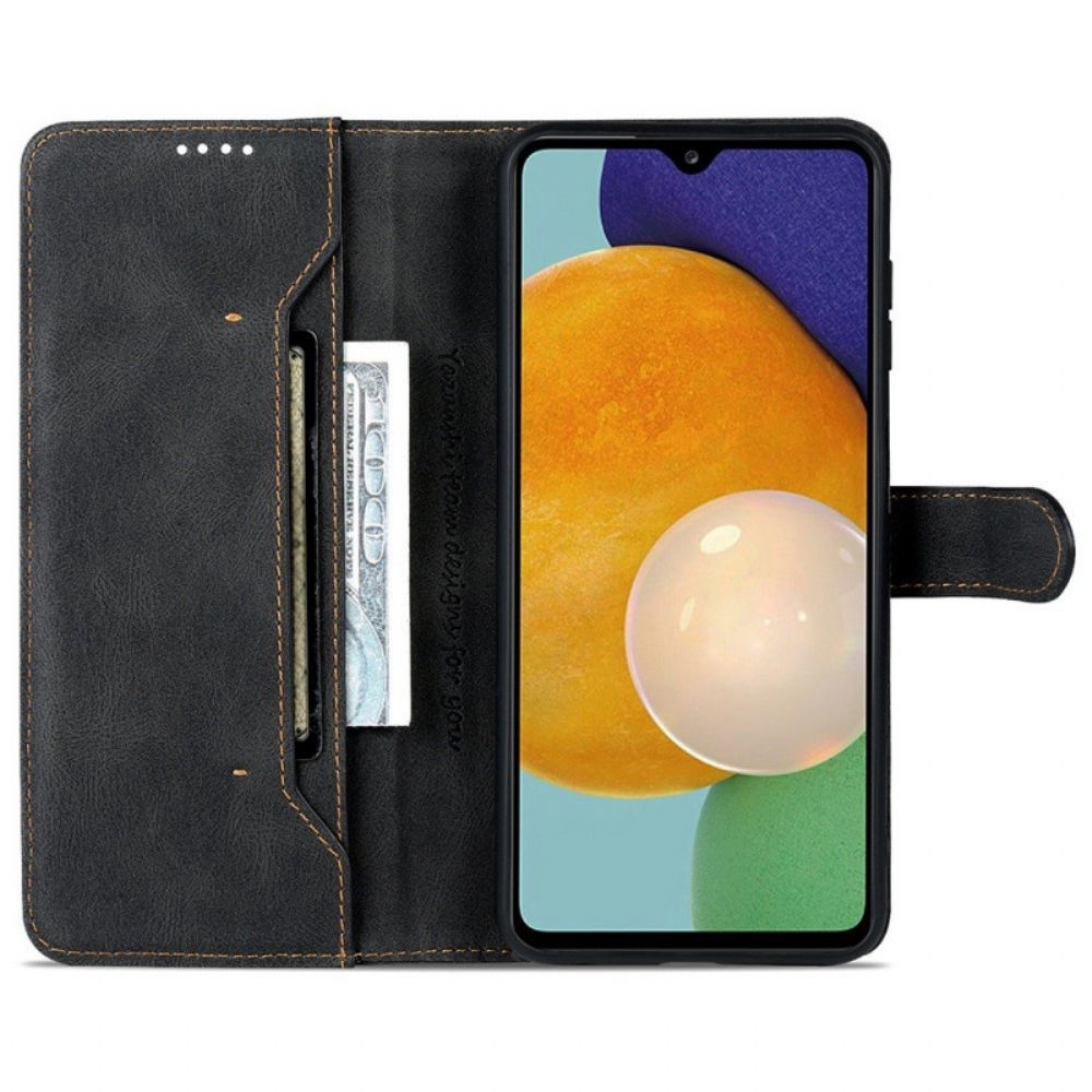 Flip Case Für Samsung Galaxy A13 Mit Kordel Vintage Stil Azns Riemchen