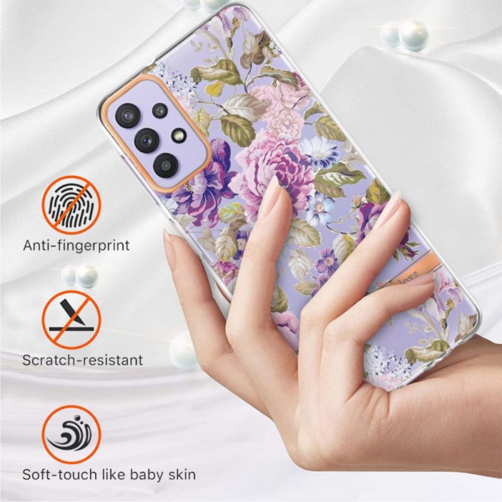 Handyhülle Für Samsung Galaxy A13 Blumiges Transparent