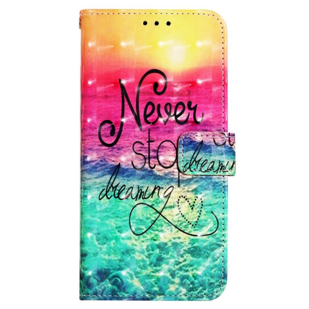 Lederhüllen Für Samsung Galaxy A13 Mit Kordel Never Stop Dreams Mit Strap