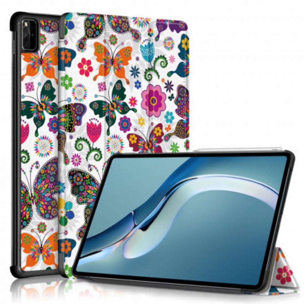 Schutzhülle Für Huawei MatePad Pro 12.6 Verbesserte Retro-schmetterlinge Und Blumen