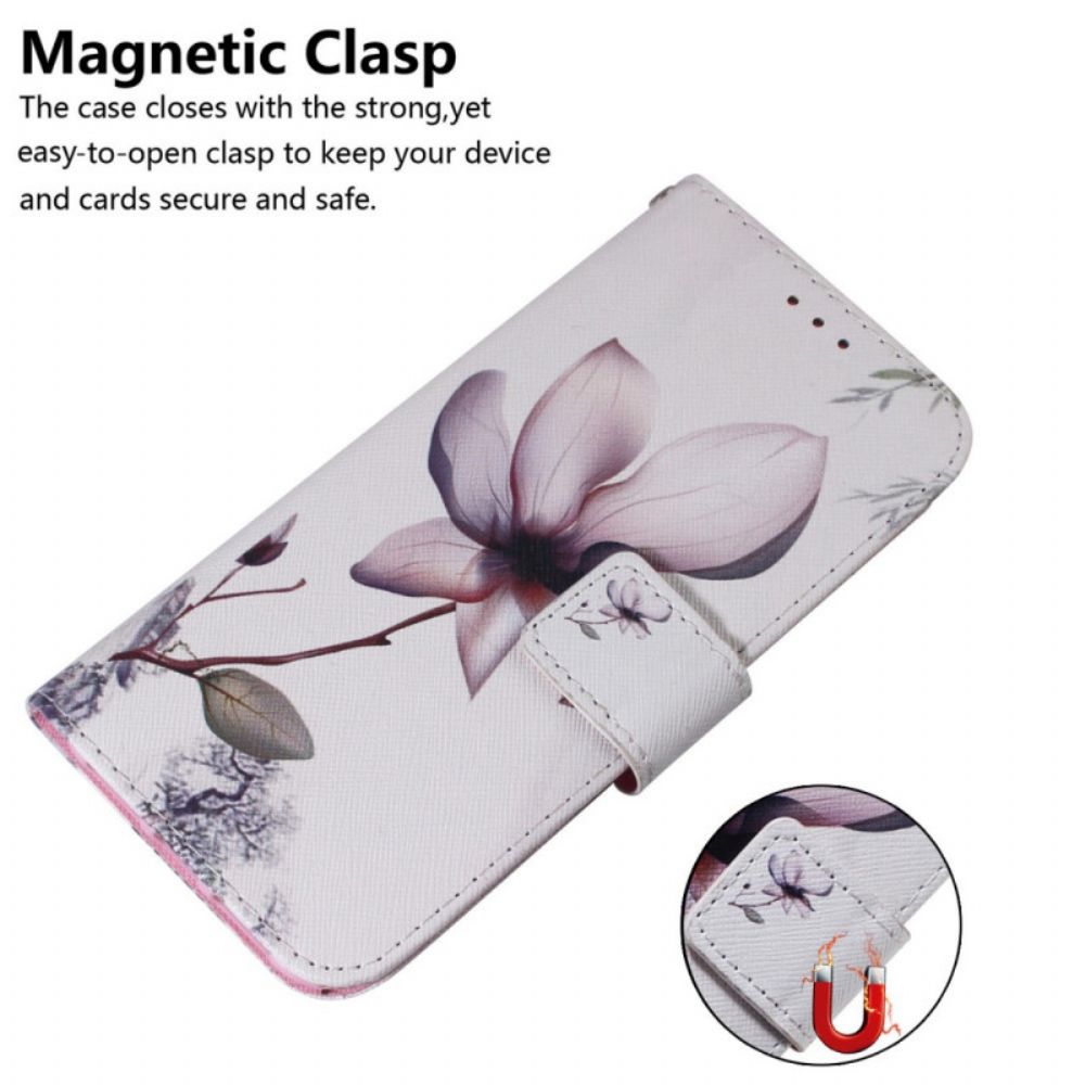 Flip Case Für Realme 8i Alte Rosenblüte