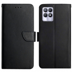 Flip Case Für Realme 8i Echtes Nappaleder